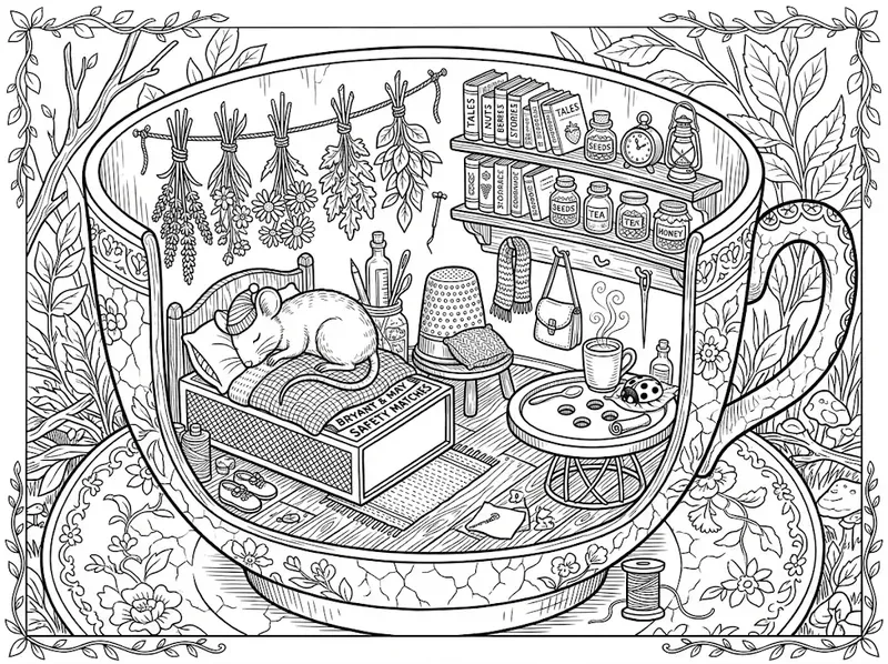 Cozy Animal Home Coloring Pages