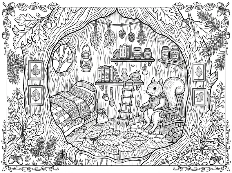 Cozy Animal Home Coloring Pages