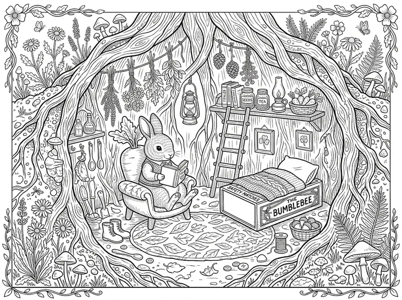 Cozy Animal Home Coloring Pages