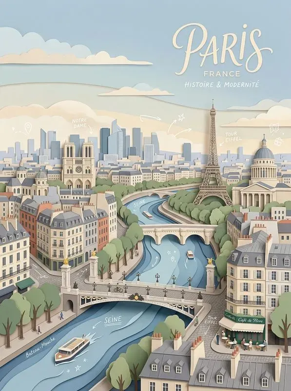 Paper Cut City Travel Posters