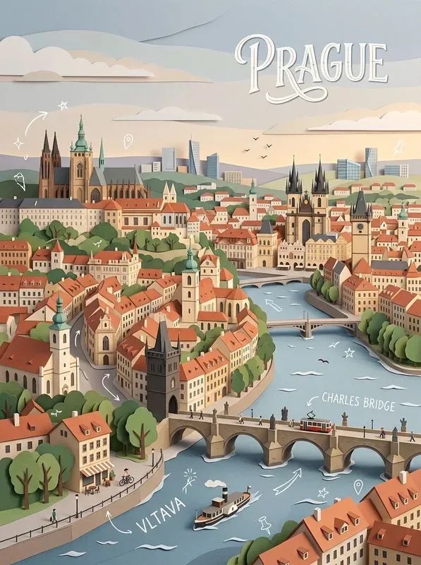 Paper Cut City Travel Posters