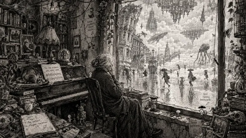 Surreal Rainy Window Art