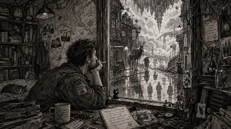 Surreal Rainy Window Art