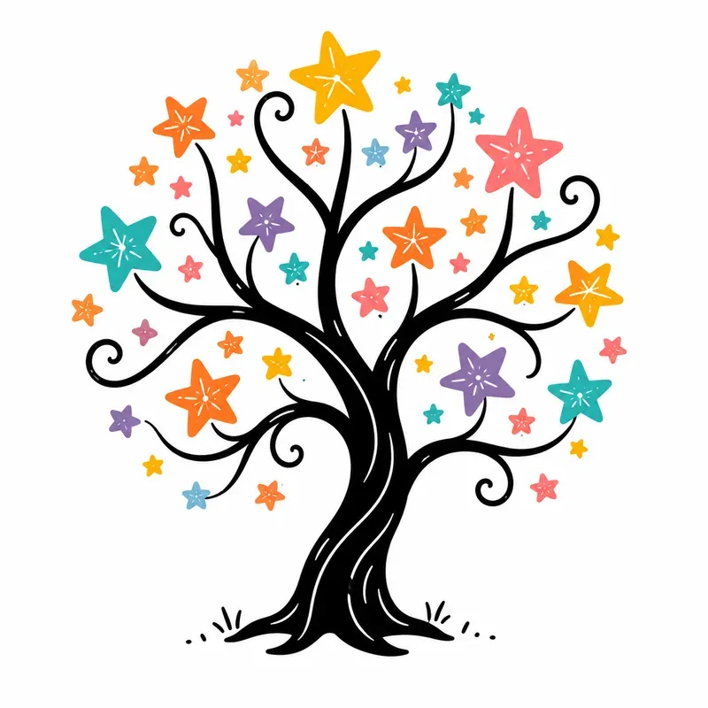 Whimsical Drooping Tree Doodle Packs