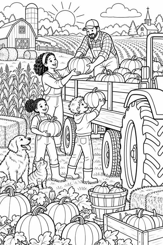 Thanksgiving Farm Colorings