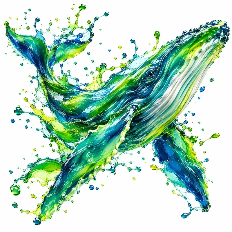 Dynamic Liquid Ocean Creature Art
