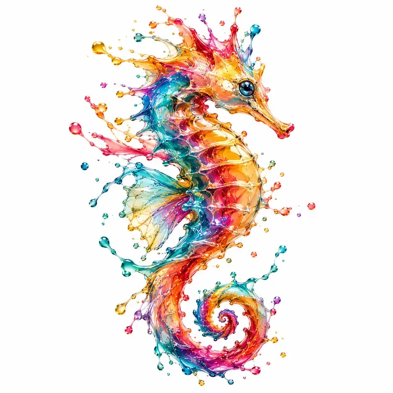 Dynamic Liquid Ocean Creature Art