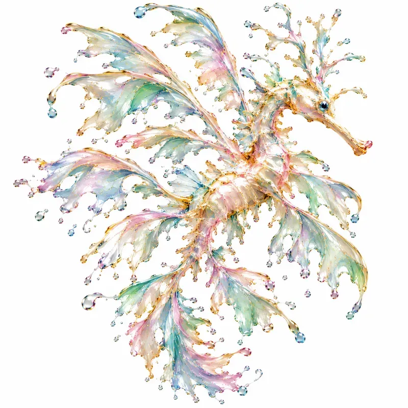 Dynamic Liquid Ocean Creature Art