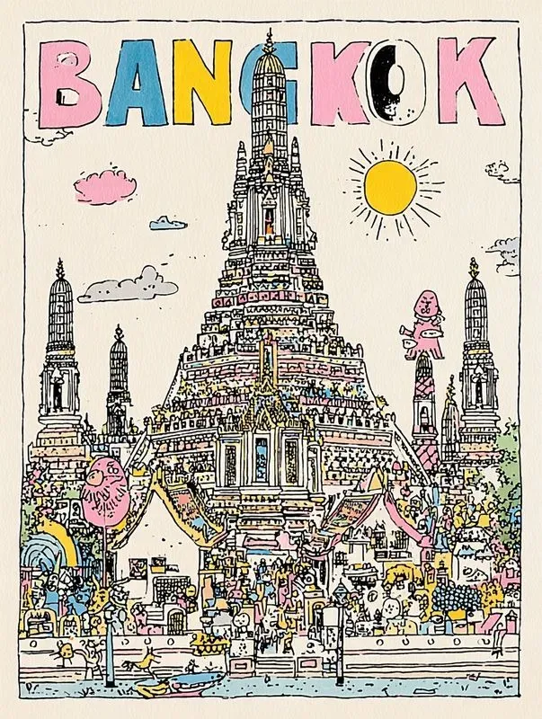 Whimsical Hand Drawn Travel Posters