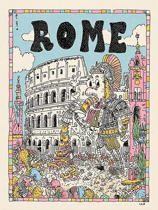 Whimsical Hand Drawn Travel Posters