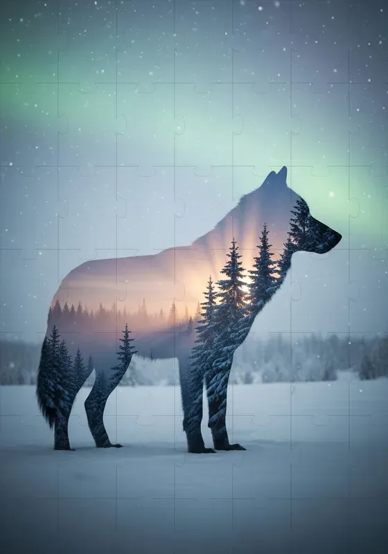 Double Exposure Wildlife Silhouettes