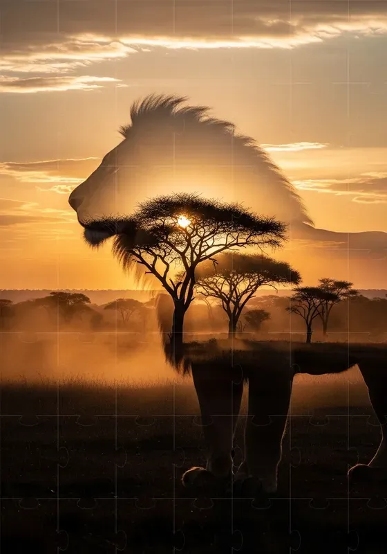 Double Exposure Wildlife Silhouettes