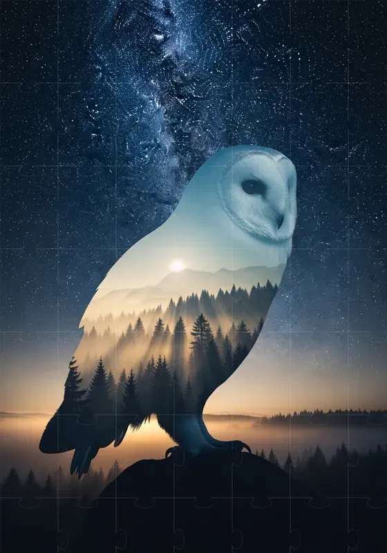 Double Exposure Wildlife Silhouettes