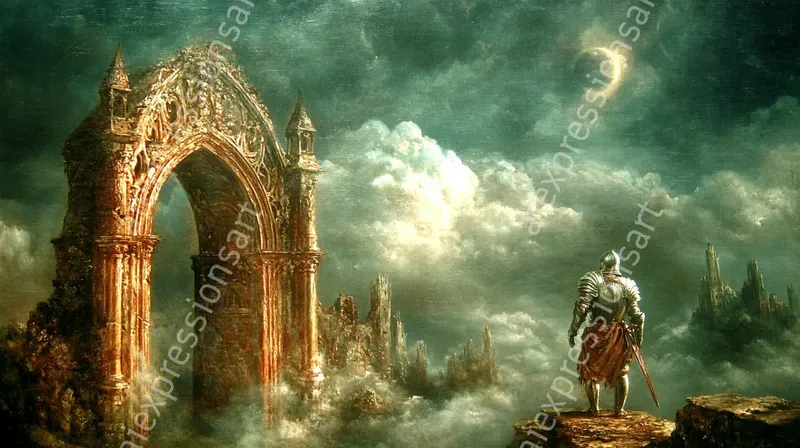 Surreal Cosmic Gateway Oil Paintings