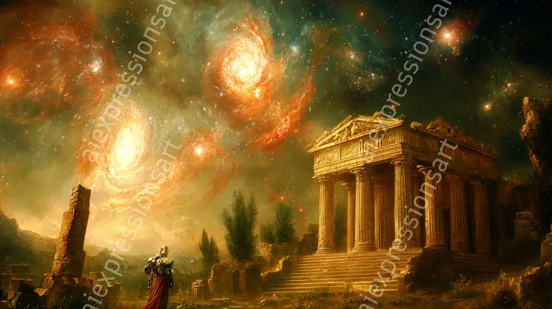 Surreal Cosmic Gateway Oil Paintings