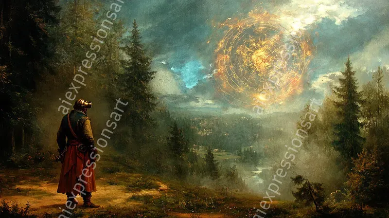 Surreal Cosmic Gateway Oil Paintings