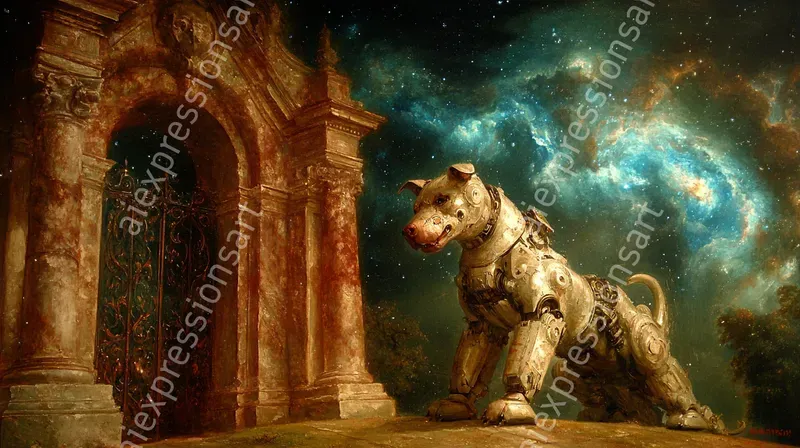 Surreal Cosmic Gateway Oil Paintings