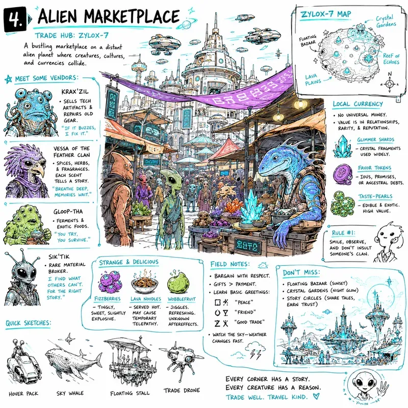 Secret Underground Cities Handdrawn