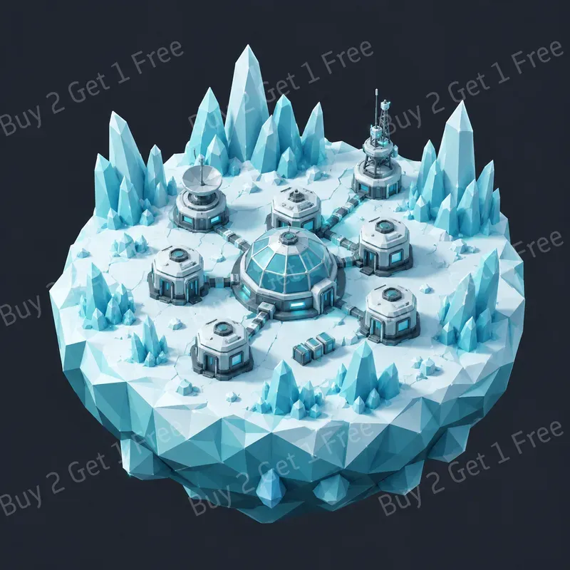 3D Lowpoly Space Colony Dioramas