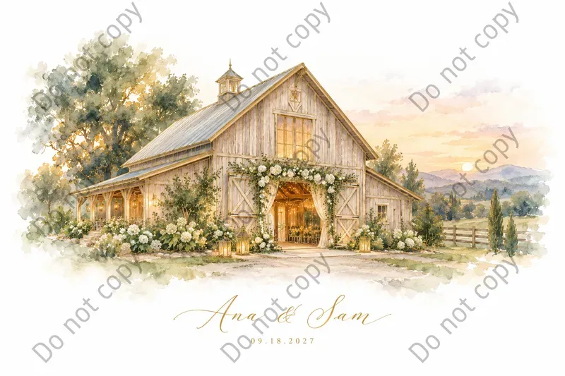 Wedding Venue Portrait Art Prints