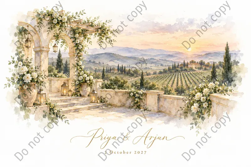 Wedding Venue Portrait Art Prints