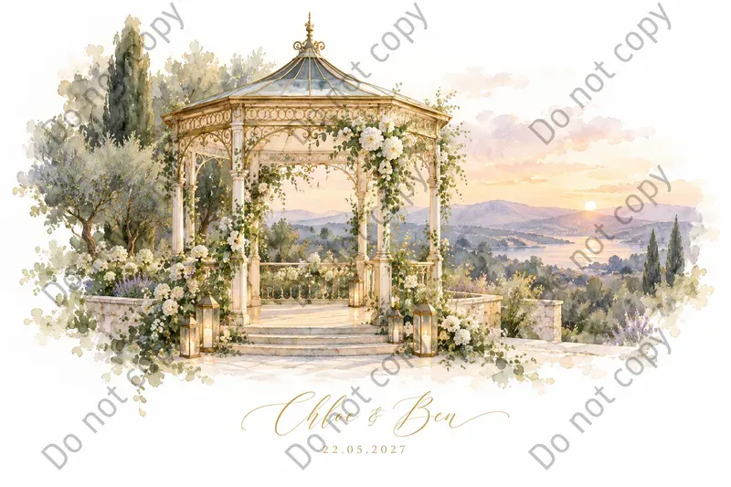 Wedding Venue Portrait Art Prints