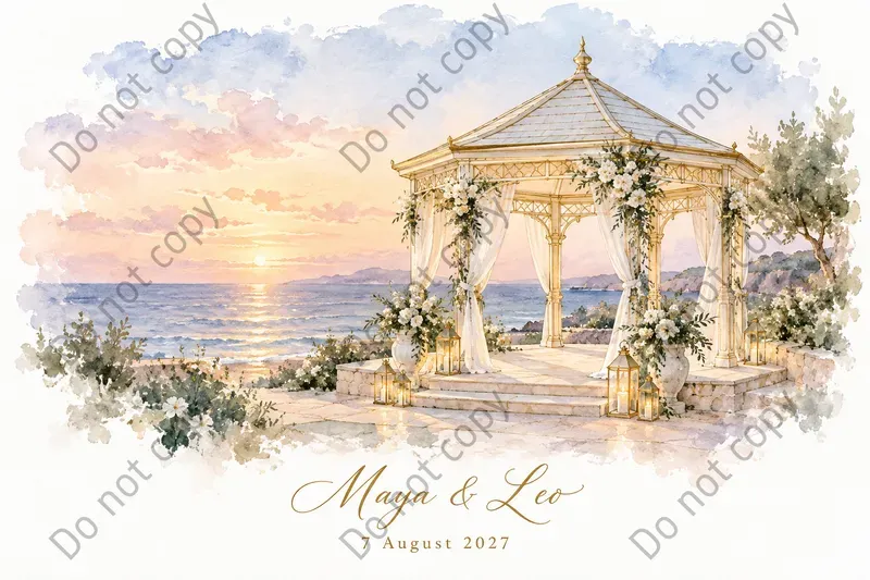 Wedding Venue Portrait Art Prints