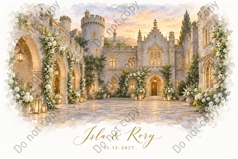 Wedding Venue Portrait Art Prints