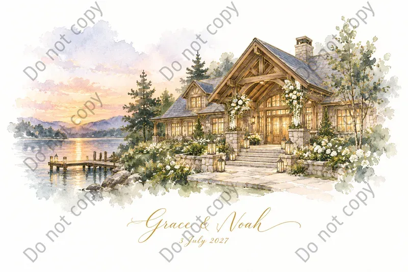 Wedding Venue Portrait Art Prints