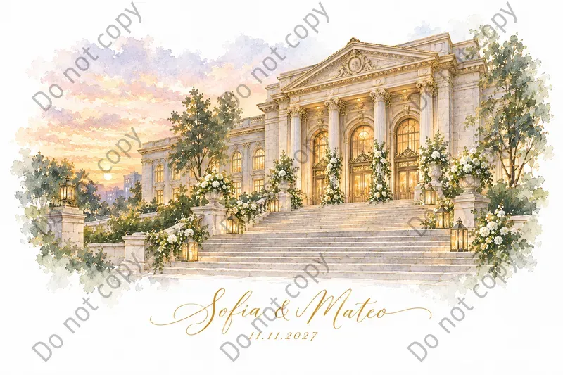 Wedding Venue Portrait Art Prints