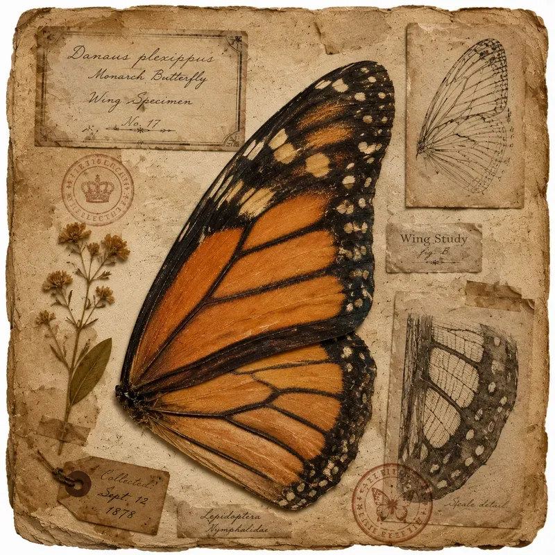 Junk Journal Butterfly Wing Ephemera
