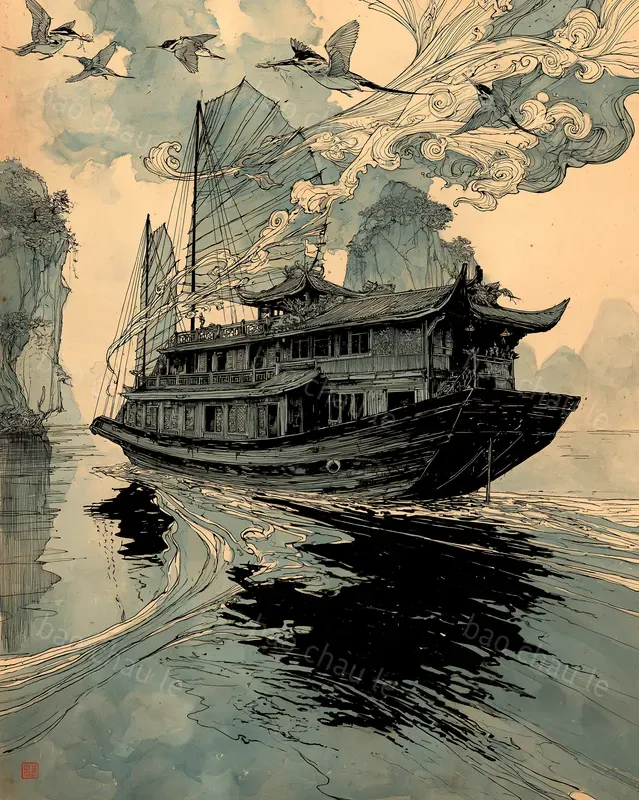 Vintage Vietnam Ink Illustrations