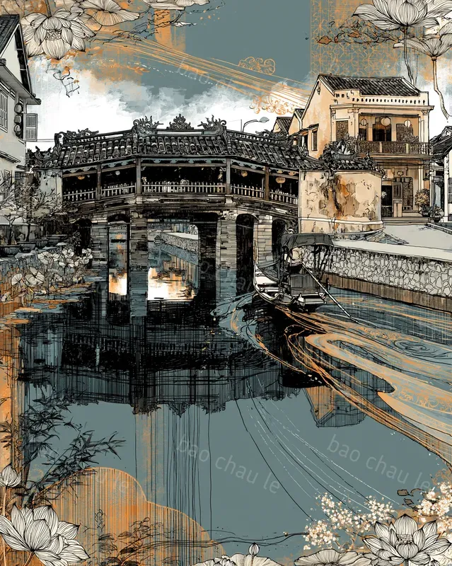 Vintage Vietnam Ink Illustrations
