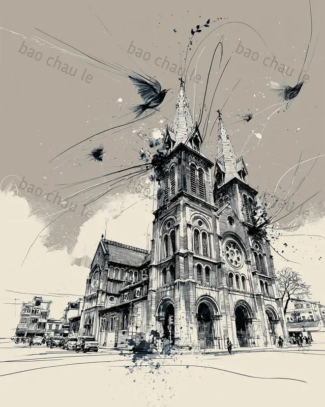 Vintage Vietnam Ink Illustrations