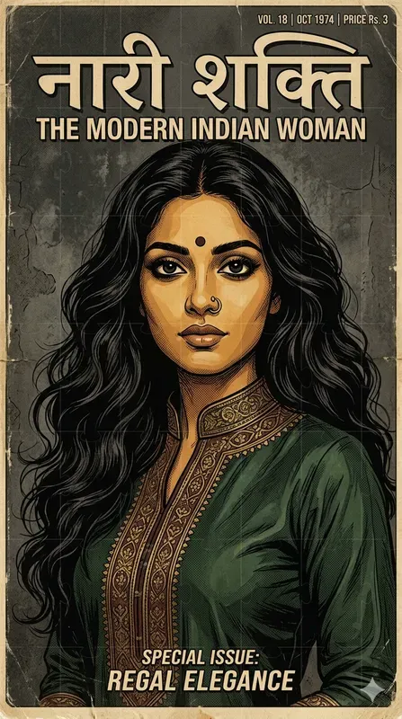 Indian Girl Vintage Comic Art Portraits