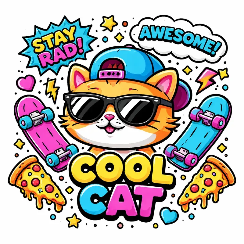 Kawaii Popart Streetwear Sticker Designs