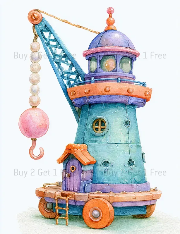 Cute Seaside Builder Girl Clipart