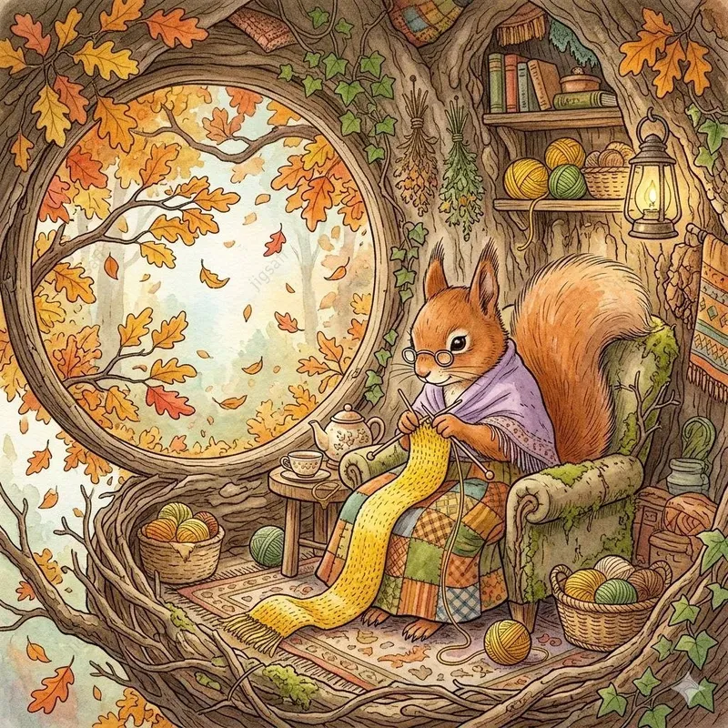 Cozy Vintage Watercolor Storybook Art