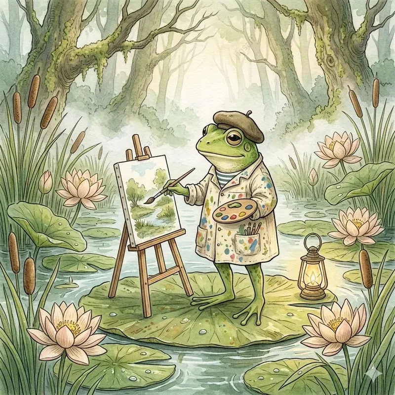 Cozy Vintage Watercolor Storybook Art