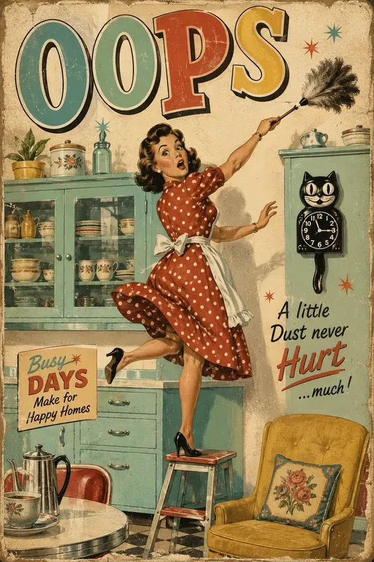 Vintage 1950s Quirky Illustration Art
