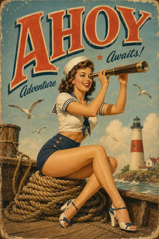 Vintage 1950s Quirky Illustration Art