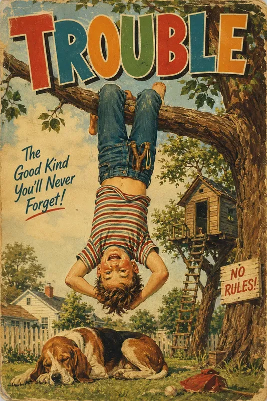 Vintage 1950s Quirky Illustration Art