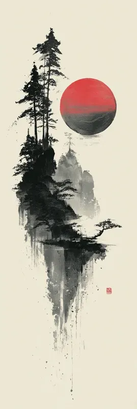 Minimal Japanese Ink Wash Bookmarks