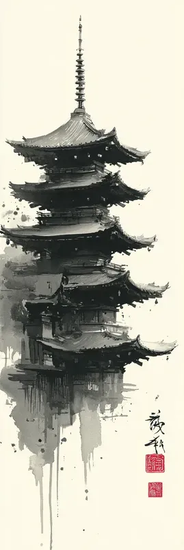 Minimal Japanese Ink Wash Bookmarks