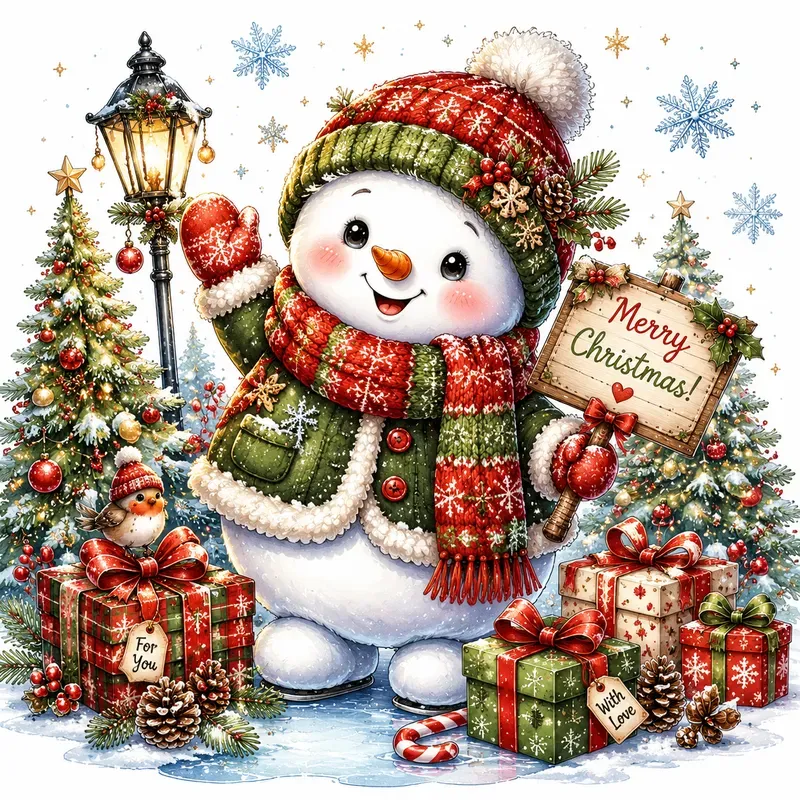 Whimsical Christmas Storybook Art
