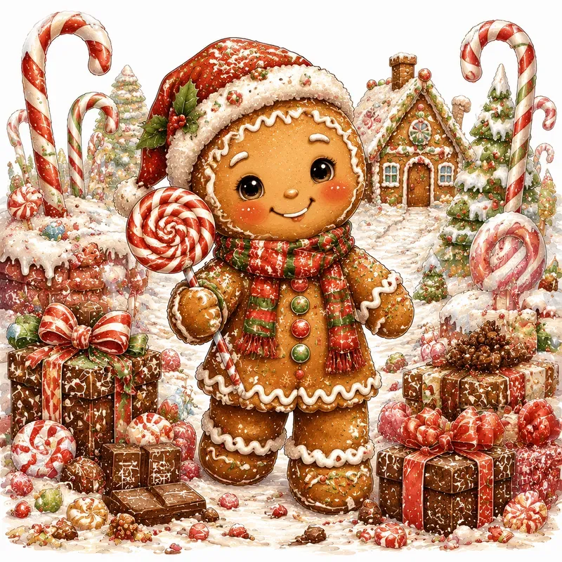 Whimsical Christmas Storybook Art