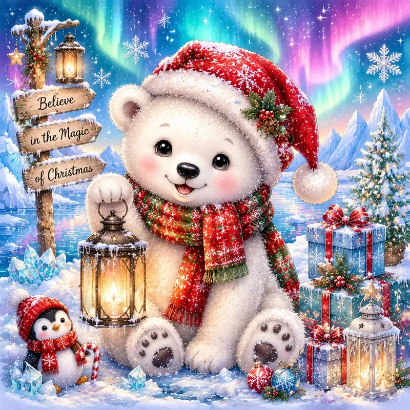 Whimsical Christmas Storybook Art