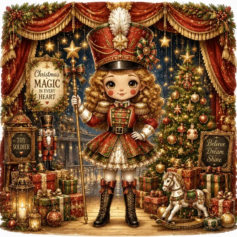 Whimsical Christmas Storybook Art