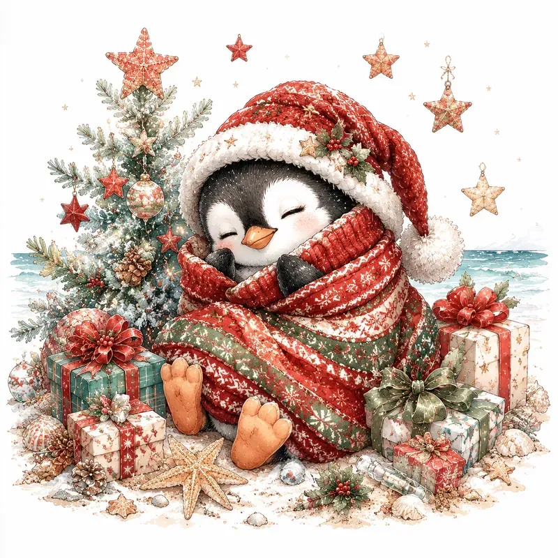 Whimsical Christmas Storybook Art