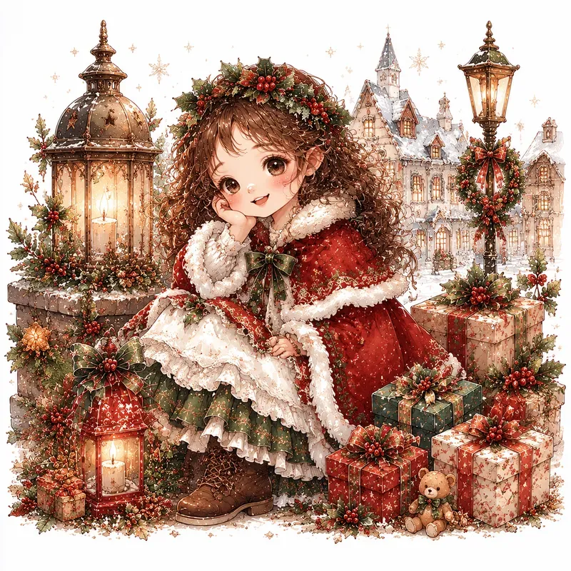 Whimsical Christmas Storybook Art